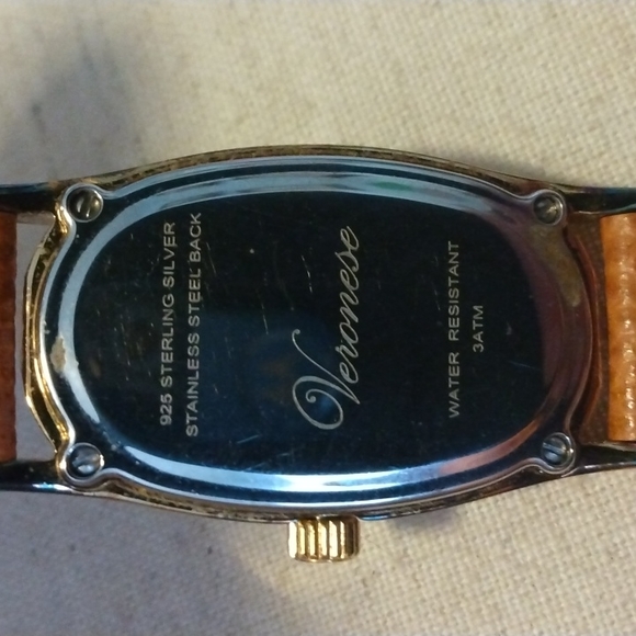 VERONESE Sterling Silver Brown Leather Watch excellent condition - Picture 2 of 4